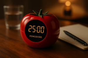Organisation avec minuteur Pomodoro pour améliorer la concentration"