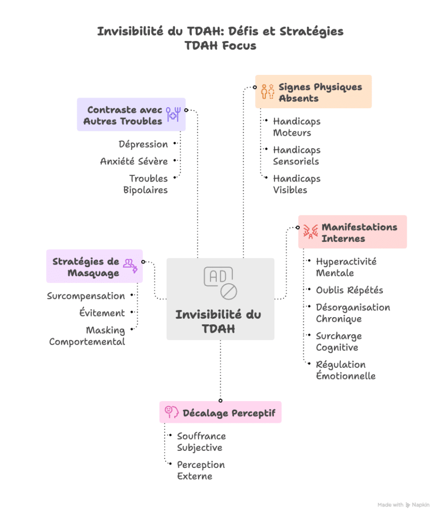 Infographie TDAH, handicap, reconnaissance.