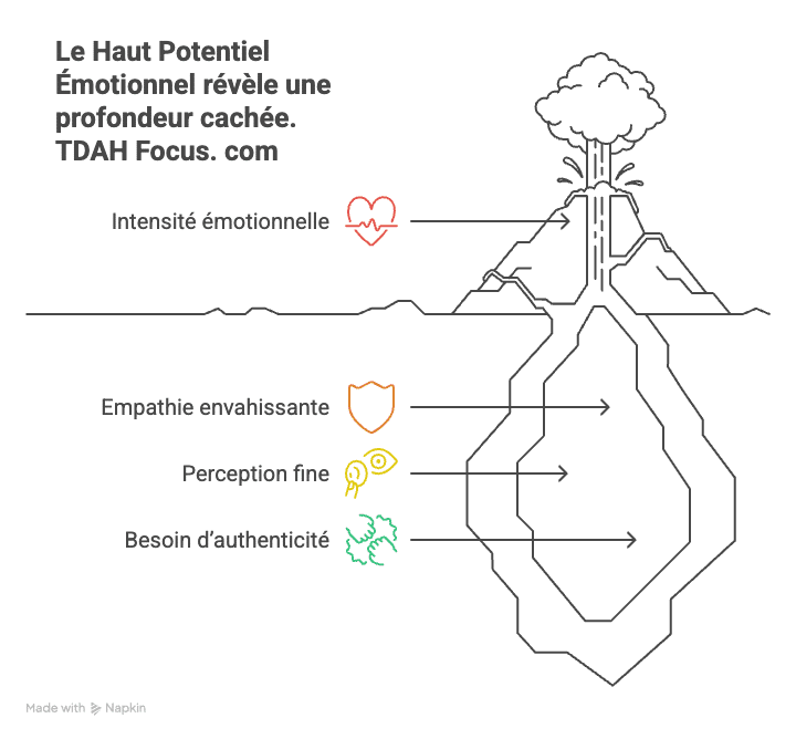Infographie TDAH et hypersensibilité HPE.