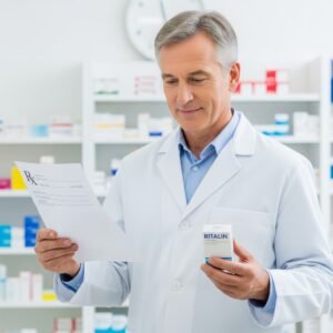 pharmacien donne une boite de ritaline
