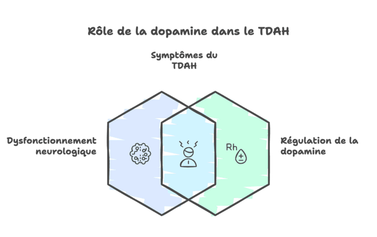définition du tdah et role de la dopamine sur le cerveau