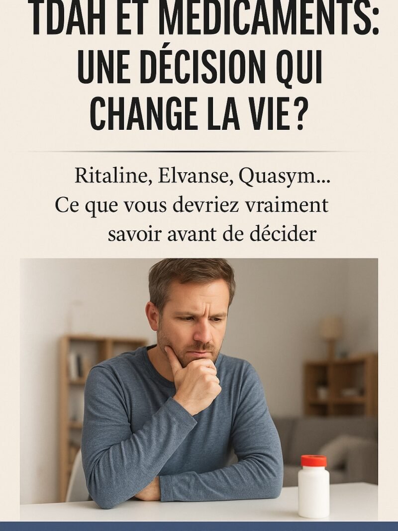 TDAH et les médicaments comme méthylphénidate ritaline quasym et elvense ; guide