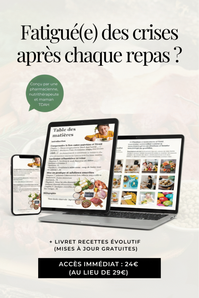 Alimentation enfant e-book livre numérique téléchargeable TDAH.