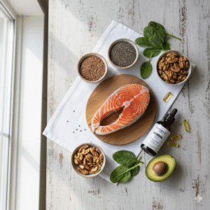 TDAH, source d'Oméga-3, DHA, EPA, complément alimentaire. Troubles déficitaires de la tension avec ou sans hyperactivité. 