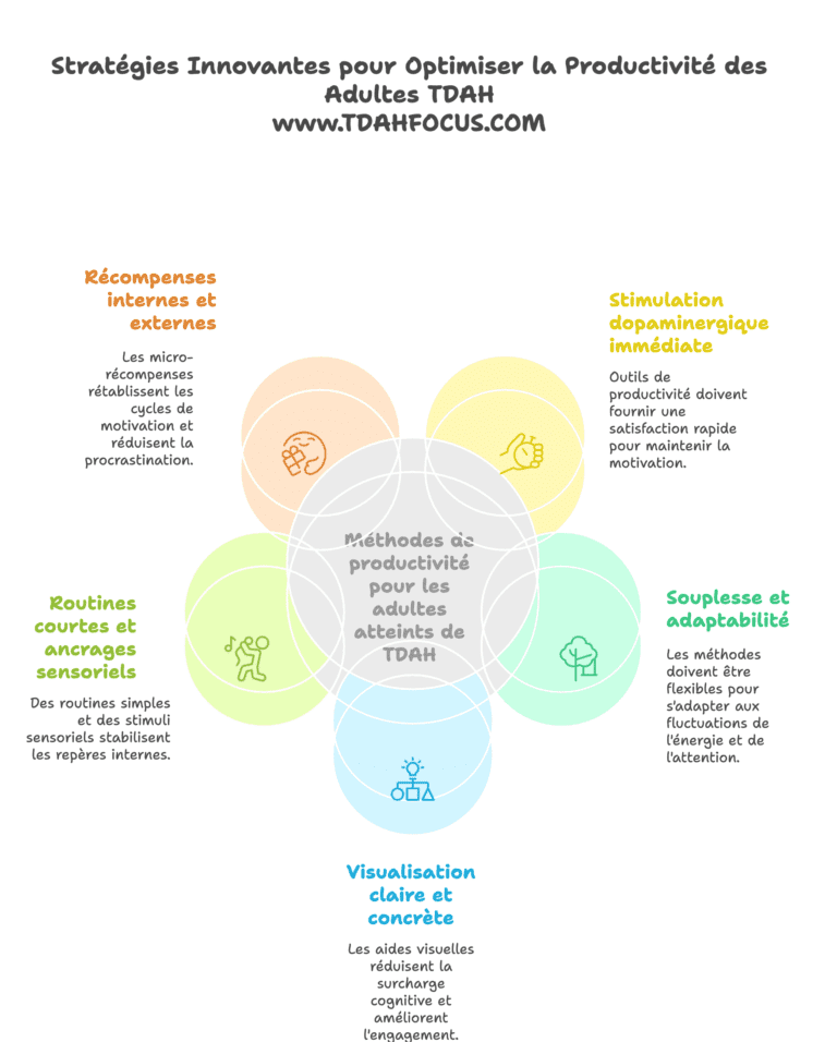 infographie outils productivité chez adulte tdah