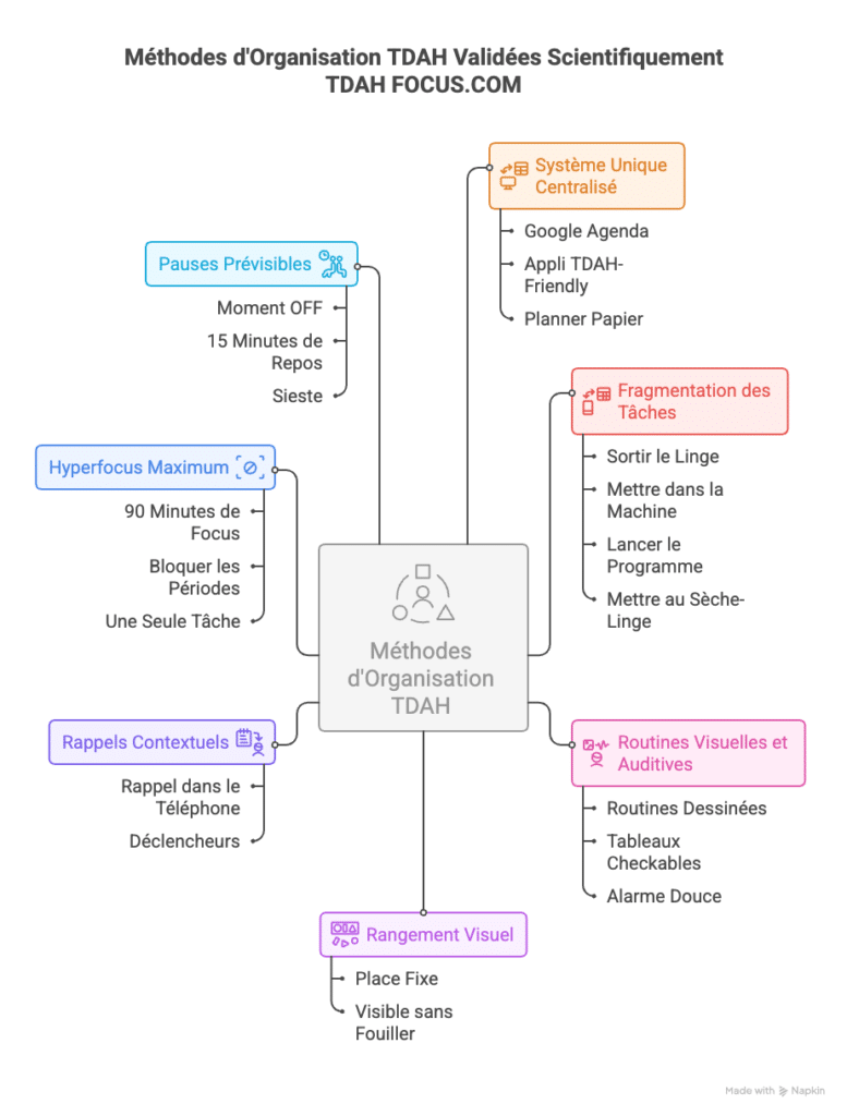 Infographie TDAH organisation adulte