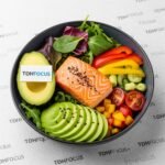 RECETTE tdah saine omega proteine pour adulte Buddha Bowl Express Saumon-Avocat avec logo TDHfocus.