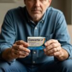 omprimé de Concerta LP (méthylphénidate) montrant son mécanisme de libération prolongée sur 10-12 heures pour le traitement du TDAH