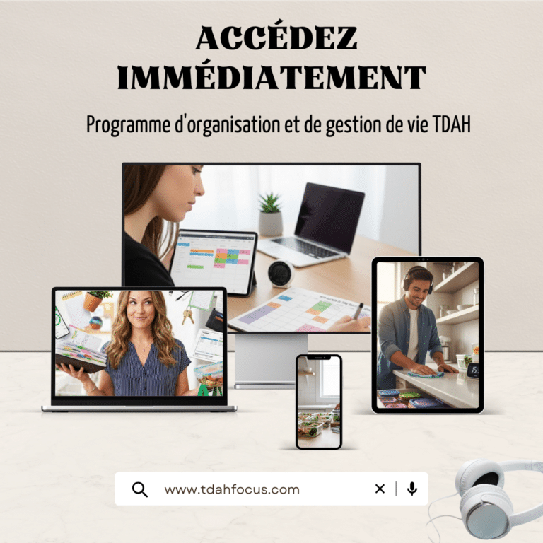 Programme coaching organisation avec un TDAH.