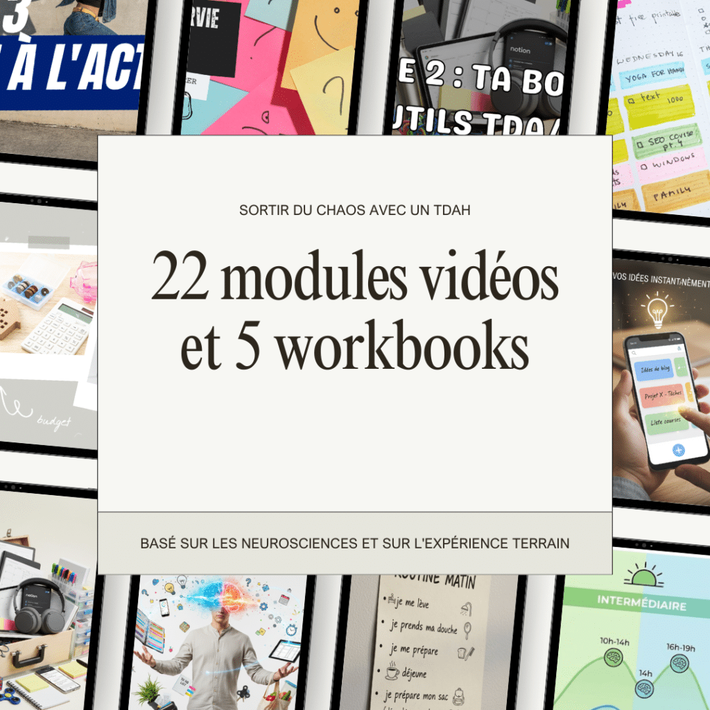 Programme d'accompagnement d'outils d'organisation pour sortir du chaos et trouver un équilibre des TDAH adultes.