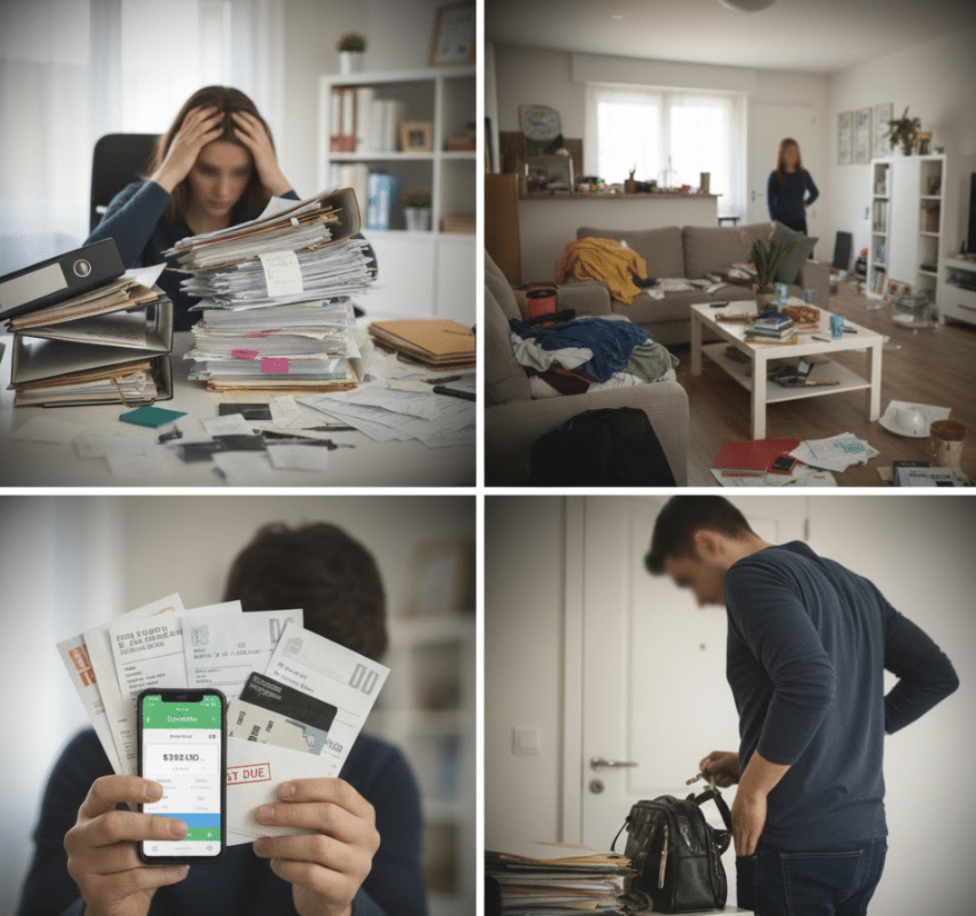 Oubli, désorganisation, avec un trouble déficitaire de l'attention TDAH.