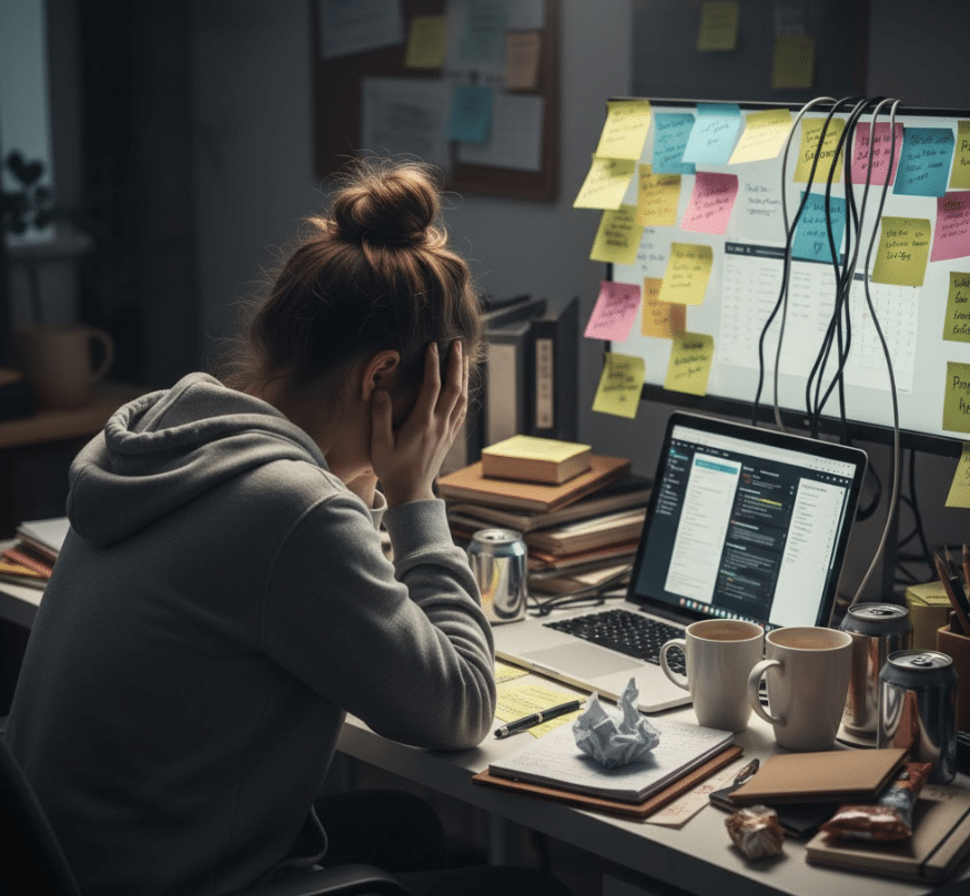 Décharge mentale, oublie fréquent, trouble de la tension. Tdah.