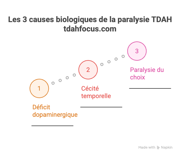 Infographie : procrastination, les causes cerveau TDAH