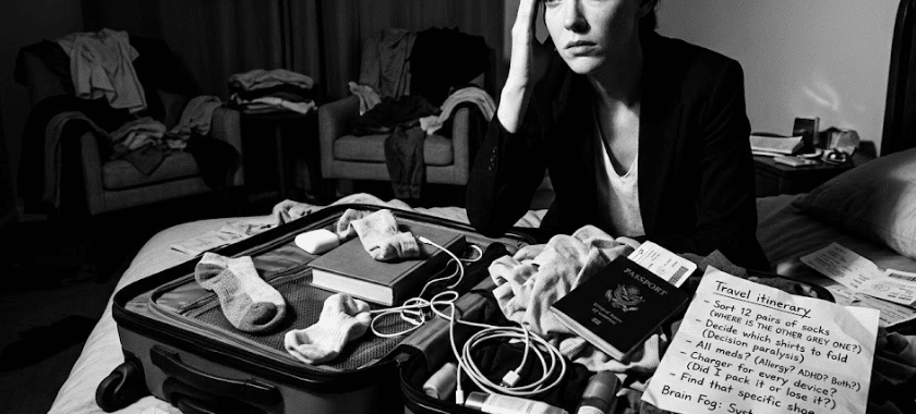 Organisation de voyage avec un trouble déficitaire de l'attention, difficulté de valise.